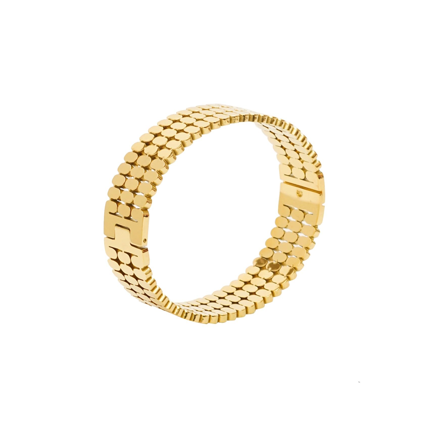 JEWILLEY18K Gold Plated Stainless-Steel Chunky Hand Cuff Sparkle Bracelet | Unique Designer Waterproof Kada | Adjustable Bangle For Every Occasions | Gift for Women & Girls