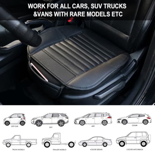 Funda asiento delantero coche antideslizante PU negro transpirable 3