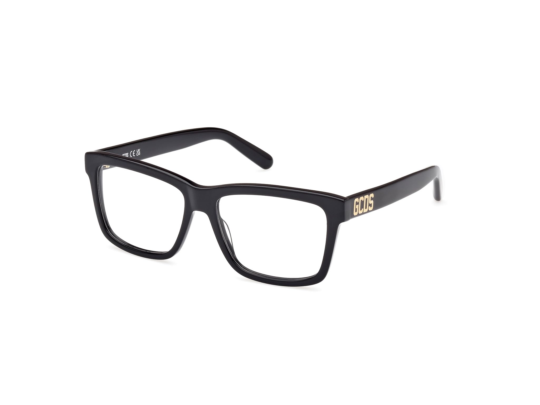 GCDS Brille mit Sehstärke für Unisex optional mit Sonnenbrillentönung oder Blaulichtfilter, Quadratisch, gefertigt aus Acetat, Modell: GD5020 (inklusive Brillenetui)