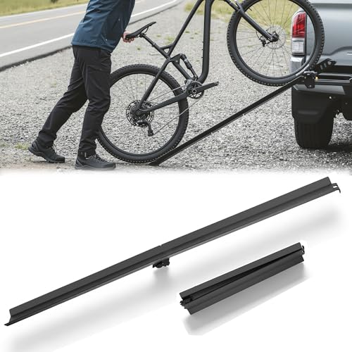 Inracity Bike Rack Loading Ramp, 48'' Heavy Duty Foldable E-Bike Ramp Holds Up to 150 Lbs, Non-Slip Ramp for Ebikes, Mountain Bikes and Mopeds, Fit for Arious Brands of Bike Racks