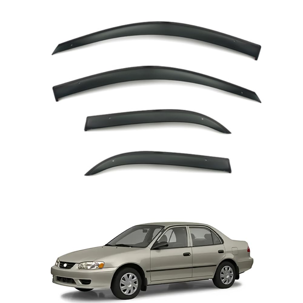 QOEMRHELT 4pc Set In-Channel Wind Deflectors, for Toyota Corolla E110 1998-2002 Window Visors Rain Guards Vent Visors Rain & Sun Protection,Car Accessories