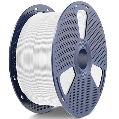 SUNLU 5KG PLA Matte 3D Printer Filament 1.75mm, Large Spool PLA Filament for Big Projects, No Frequent Filament Changes, Dimensional Accuracy +/- 0.02mm, (5KG Spool, White)