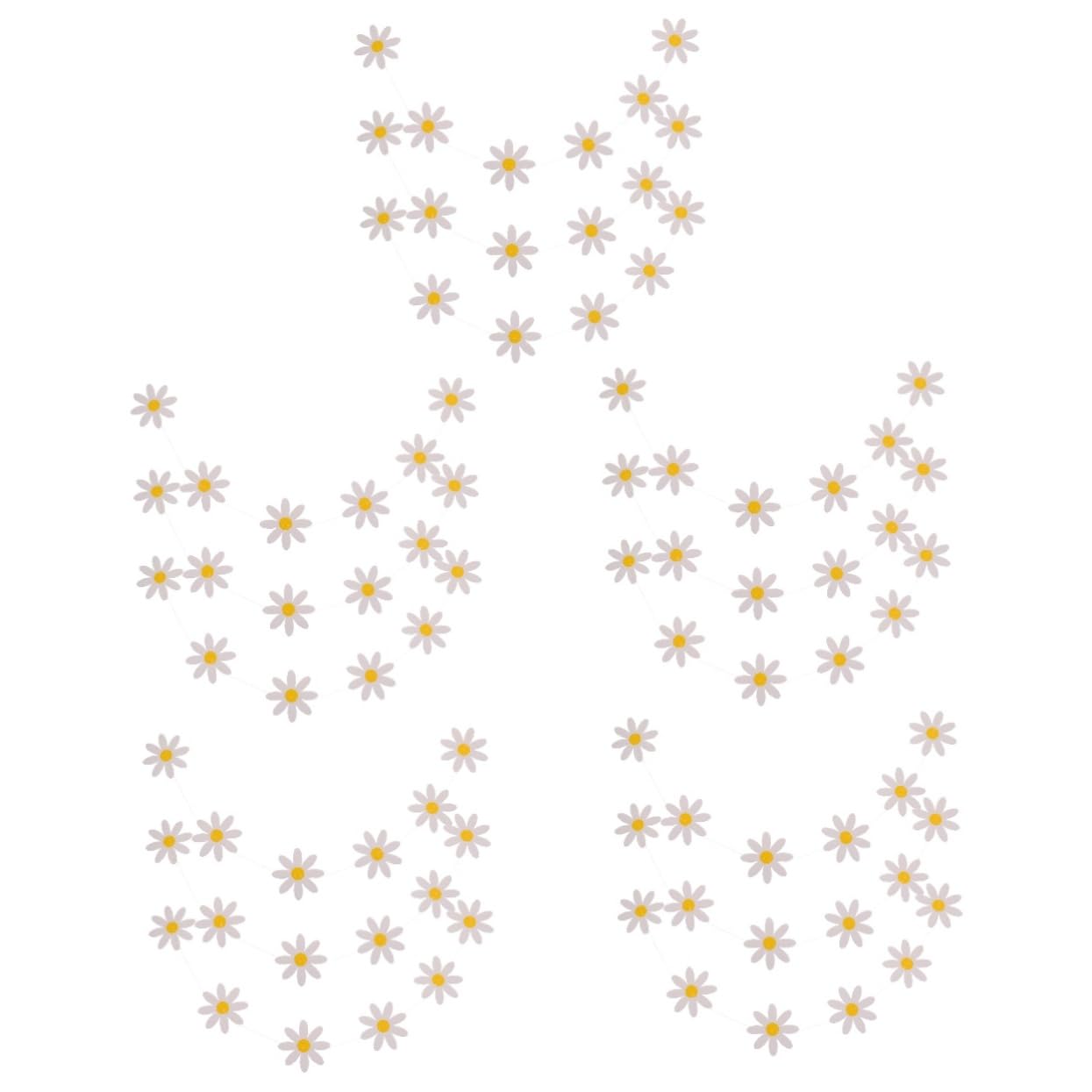 Little Daisy tire le drapeau en papier SUPVOX avec guirlandes de fleurs réutilisables