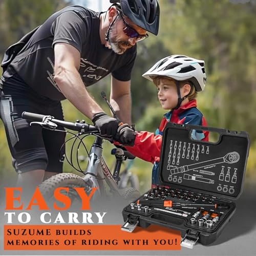 Image of 1 /4-Inch Bike Torque Wrench 32PCS (20-220 in.lb /2.3-24.9 N.m) Reversible Head Dual-Scales 1 /4 Torque Wrench 72 Tooth ±3% High Accuracy Click Torque Wrench Set For MTB Bicycle Maintenance