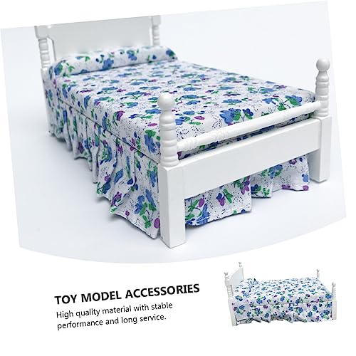 Toyvian 3 Peças Cama De Casa De Boneca Móveis De Boneca Em Miniatura Cama De Solteiro Móveis De Cama