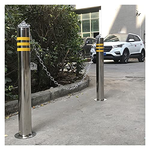 Barrière de stationnement pour allées et borne de sécurité en inox avec chaîne