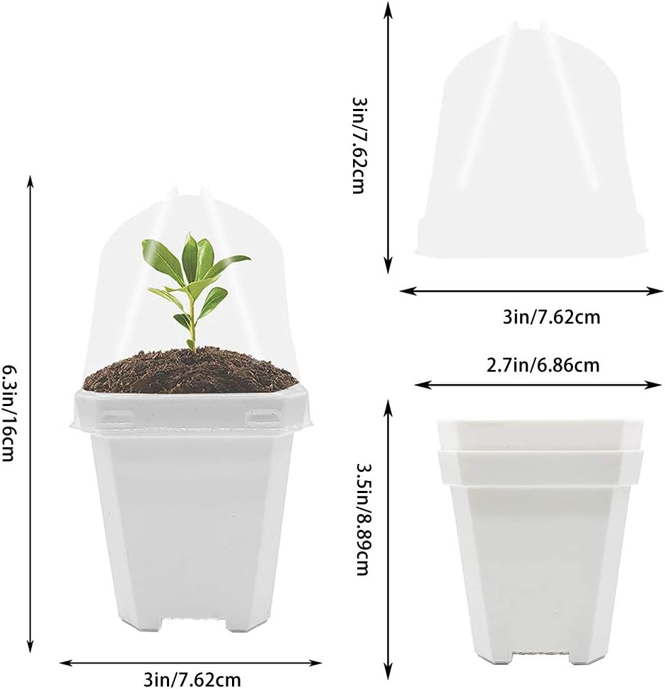 Havamoasa Nursery Pot Plant Nursery Pots with Humidity Dome Plant Planting Pot Plastic Gardening Pot Seed Starting Pot Plant Container Reusable Flower Pot for Seedlings Succulents : Patio, Lawn & Garden