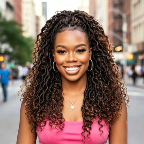 Goddess Locs Crochet Hair for Black Women Boho Faux locs with Curly Ends