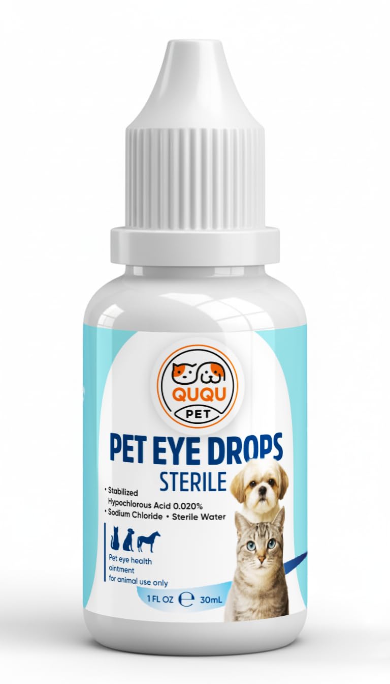 QUQU Natural Pet Eye Drops 30 ml 1 fl oz Dog and Cat Eye Care Solution Soothes Irritation