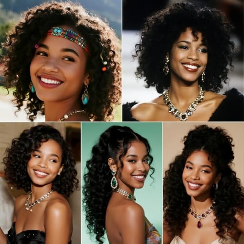 Deep Wave Human Hair Bundles 1B Natural Black 22 24 26 Inch 12A Brazilian Virgin Remy Hair Extensions 3 Bundles Full Curly Weave for Black Women — view 4