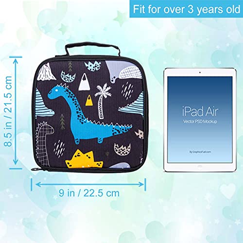 Lancheira Dinosaur, Bolsa Isolada para Meninos, Organizador Térmico Portátil Dino Kids
