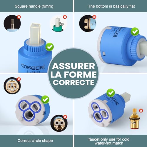 ARCORA Keramik Kartusche, 35MM Kartusche Wasserhahn geeignet für Küchenarmatur und Waschtischarmatur