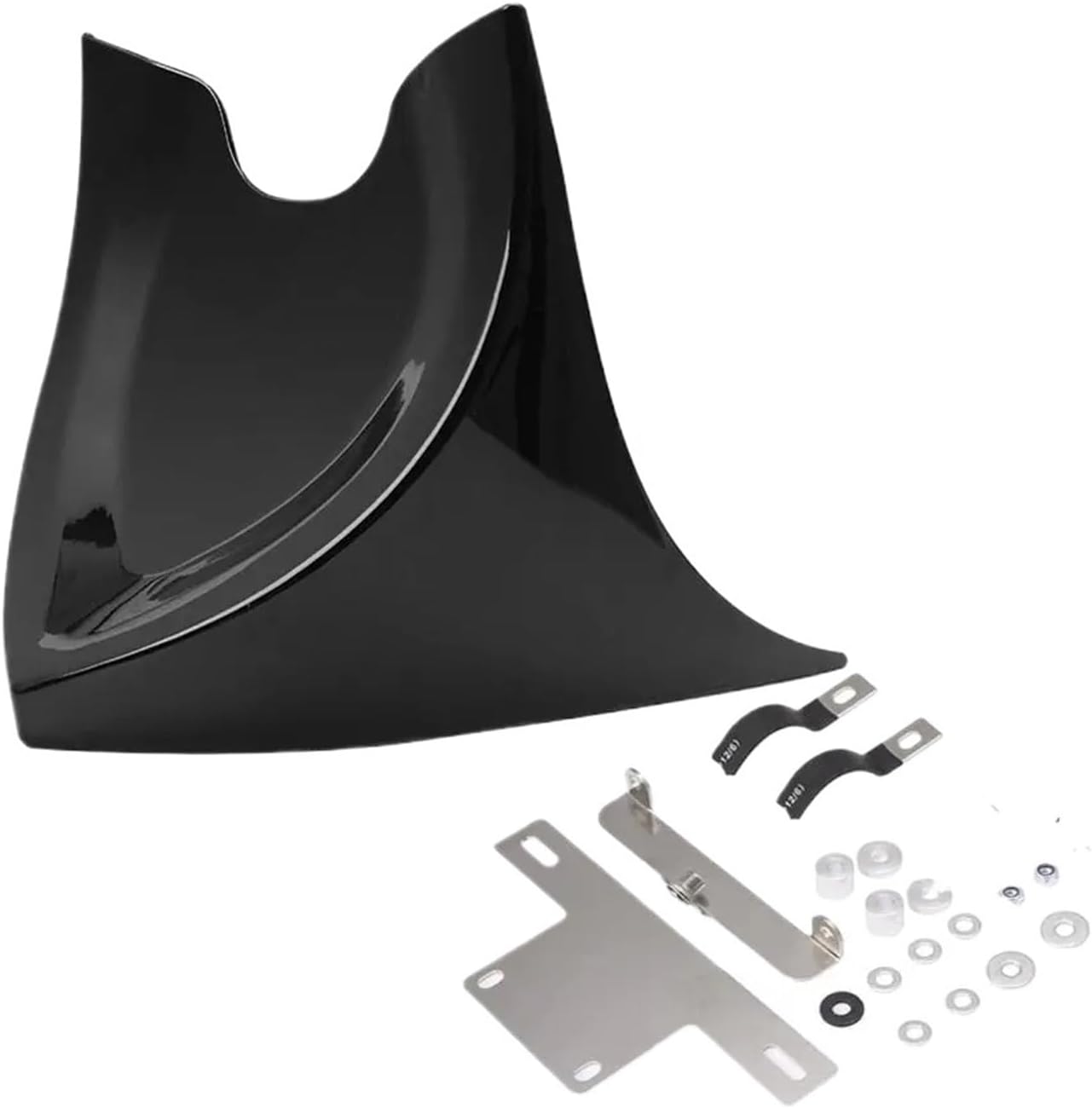 Motorcycle Skid Plate Motorcycle Universal Black Lower Chin Fairing Front Spoiler Fit for Harley Sportster XL Fit for Fatboy Softai V-Rod Touring Glide All Model(Black-1)
