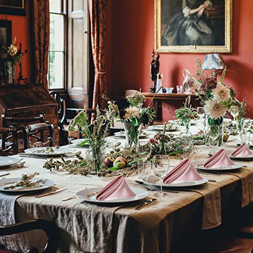 Lllcf 20 Pack Square Satin Napkin Bright Silk Table Napkin For Wedding Banquet Party Decoration,17X17Inch (Rose Gold) #TOP6