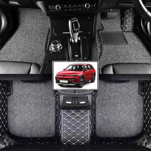 Image of Vahan Expo Premium 7D Car Mat Full Set for Maruti Suzuki Victoris (2025) || Luxury Leather Double-Stich 7D Car Floor Mat Complete Set || 100% Waterproof and Washable || Black