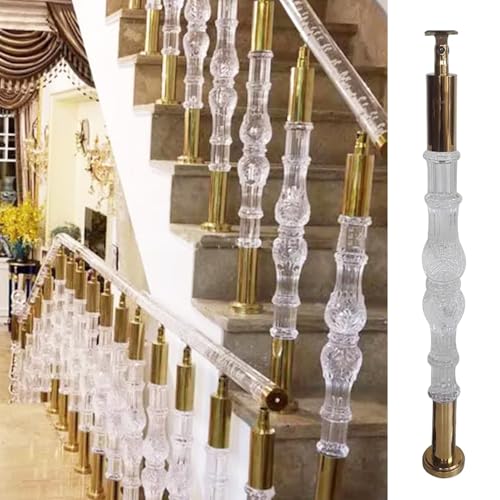 10 szt. nowoczesnych akrylowych tralek schodowych - 80 cm wrzeciona ze stali nierdzewnej do balustrady tarasowej i werandy, stylowa dekoracja domu, bezpieczeństwo i elegancja w pomieszczeniach
