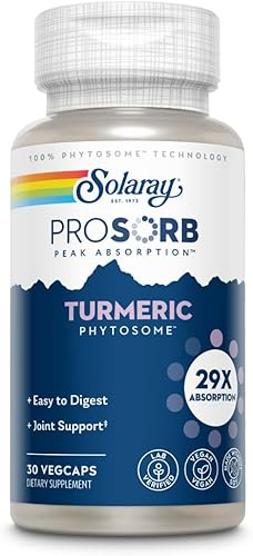 SOLARAY Fitosoma de cúrcuma de 500 mg  29 veces suplementos de curcumina de absorción  Cápsula de cúrcuma fácil de digerir para apoyo articular