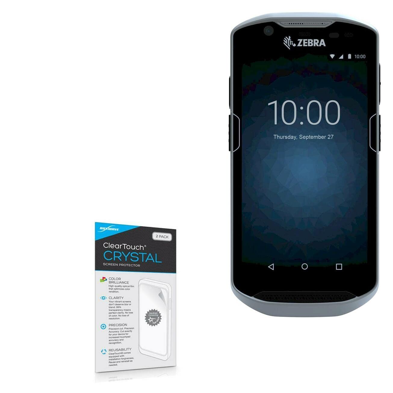 BoxWave Screen Protector Compatible with Zebra TC52x - ClearTouch Crystal (2-Pack), HD Film Skin - Shields from Scratches