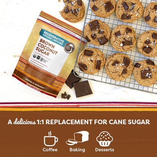 Big Tree Farms Organic Brown Coconut Sugar - Coconut Palm Sugar, Unrefined, Fine Crystals, Cane Sugar Replacement, Coconut Blossom Nectar, Vegan, Perfect for Baking - 1 Pound (Pack of 1) - Thumbnail 2