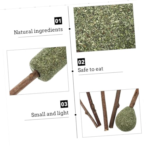 Piruletas de hierba gatera UKCOCO snacks masticables naturales para gatos de interior 10 uds 4