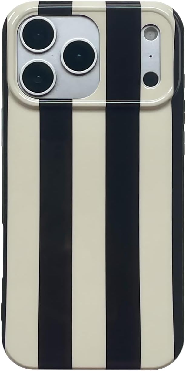 Black White Striped Phone Case for iPhone 17 Pro