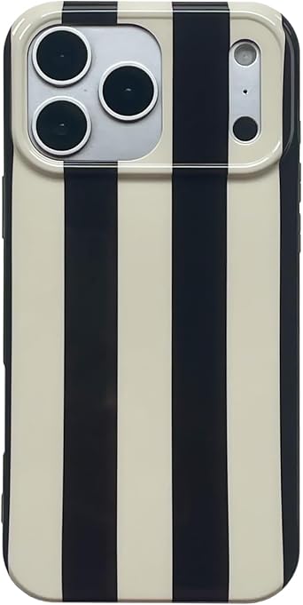 Black White Striped Phone Case for iPhone 17 Pro Max