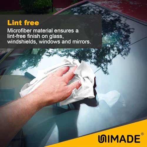 Image of UNIMADE Shop Rags, 4 Boxes - 400 Sheets Microfiber Cleaning Cloth | Commercial Grade Washcloths Lint-Free Bulk Shops Towels for Cars Mechanic Restaurant Garage Housekeeping, 11 inchx 9 inch, White