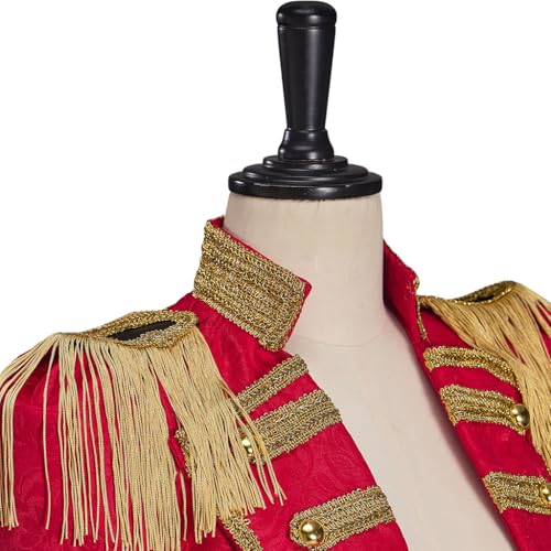 Image of Saniplaycos Women's Ringmaster Jacket Tassel Coat Uniform Ringmaster Circus Costume Medieval Long Sleeves Tailcoat