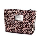 Material de alta calidad: utilizamos tela jacquard teñida de hilo en el exterior y tela gris de poliéster y algodón en el interior, lo que hace que esta bolsa de maquillaje sea muy duradera.