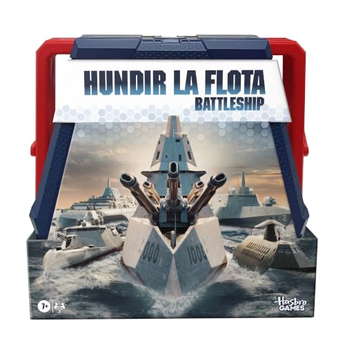 Hasbro Gaming Hundir la Flota Juego de Mesa Clásico, Juegos de Estrategia para Fiestas Familiares a Partir de 7 años, Divertido Juguete Infantil para 2 Jugadores