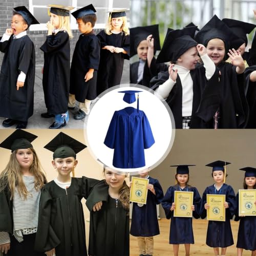 Gorro y toga de graduación preescolar transpirable traje de coro infantil 4