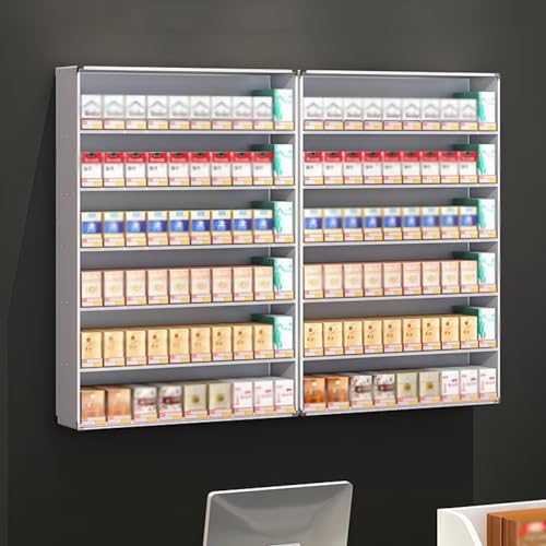 Estante para cigarrillos de pared vitrina de aluminio para tienda