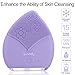 SUNMAY Leaf Sonic Facial Cleanser and Massager Brush,Soft Silicone Face Anti-Aging Scrub Electric Brushes Exfoliator with Timer Rechargeable Waterproof Deep Cleansing Device(Violet)