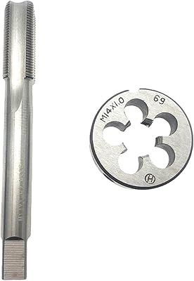M14x1 Tap and Die Set Right Hand Machine, M14 X 1 Metric Thread Tap RH Straight Fluted Machine, M14 X 1 Round Thread Die RH Hand Tool