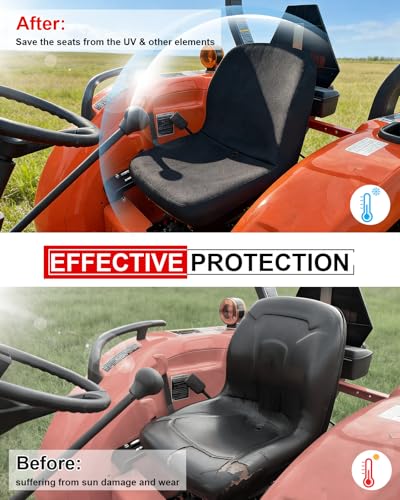 StarknightMT Tractor Seat Cover Compatible with Kubota L3301,L3901,L4701, L3302, L3902, Waterproof UV-Resistant Seat Cover Accessory Part (Black) - Thumbnail 2