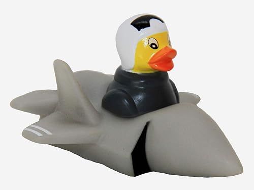 Pato de goma de la Fuerza Aérea, marca, mostrando poderoso pato de goma especial F35 moderno de la Fuerza Aérea de EE. UU., fiesta de cumpleaños,