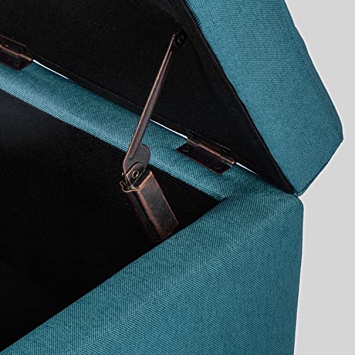 Adeco Square Fabric Storage Ottoman With Tufted Flip Top, 18X18X15 #TOP5