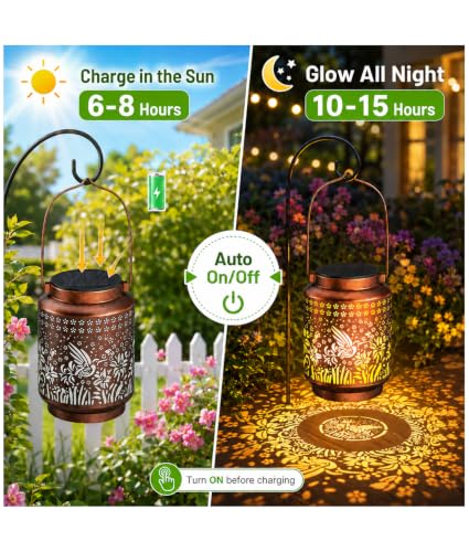 2-Pk KOOPER Waterproof Hanging Solar Lantern Lights - image 8
