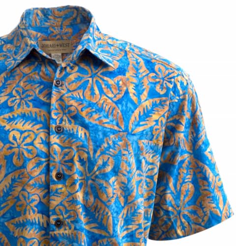 Hawaiian Shirt for Men Casual Button Down Short Sleeve Cotton Summer Batik Aloha Shirt4