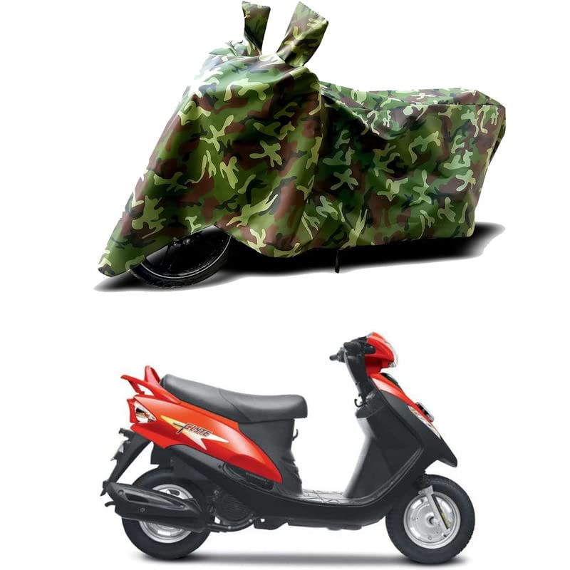 Image of 100% Water Resistant Full Bike Scooty Two Wheeler Body Cover Compatible for Mahindra Flyte /UV-Rays /Heat Protection /Birds Dropping /Scratchproof /Dust Proof /Waterproof /All Varients[Green MJ]