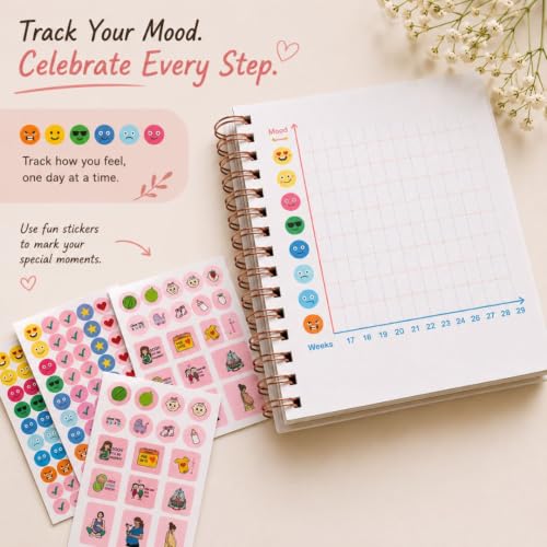 Image of Pregnancy Journal, Designed for 9-Month Tracking, A5 Hardcover