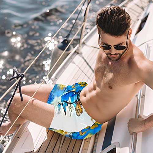 Short de plage HadHfun avec imprimé fleur papillon pour homme - 2