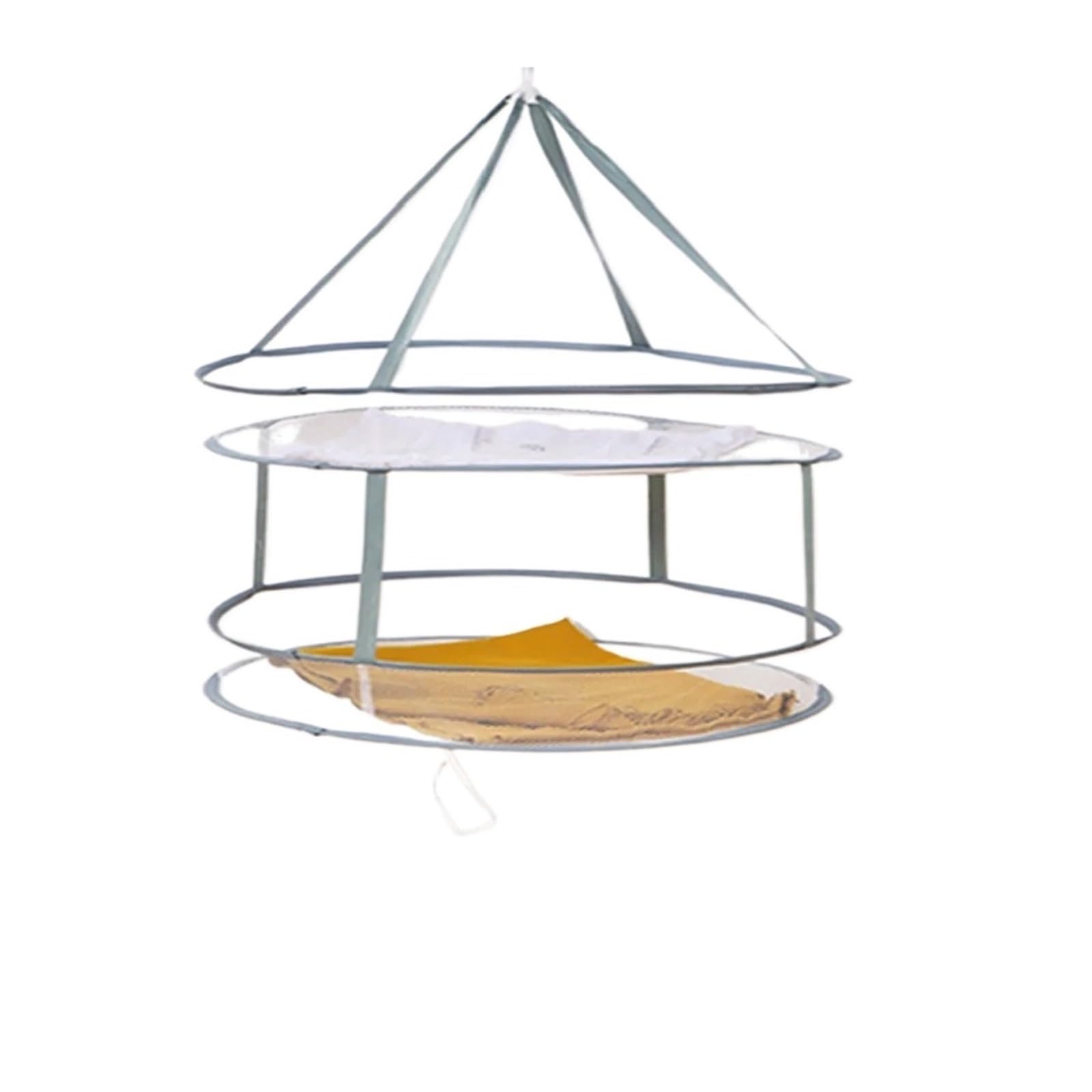 ZHSOAO 4pcs Clothes Drying Rack-Folding Mesh Hanging Basket Dryer Net,2Layer, For Clothing Air for Underwear Sock
