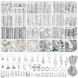 285PCS Silver Hair Jewelry for Braids, 37 Styles Loc Jewelry Charms for Women and Men, Adjustable Metal Hair Cuffs Rings and Clips, Braids and Dreadlocks Accessories, Braiding Hair Jewelry Decorations