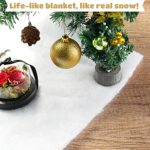 byepica 3-Pack Christmas Snow Blanket Rolls, Fluffy Artificial Snow Carpet, Faux Snow for Holiday Displays, Christmas Village, and Party Decor, 59 X 31 in