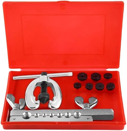 Kit de herramientas de abocinación 9 piezas, kit de herramientas de abocinación de tubos, kit de reparación de tubos, incluye troqueles de separador