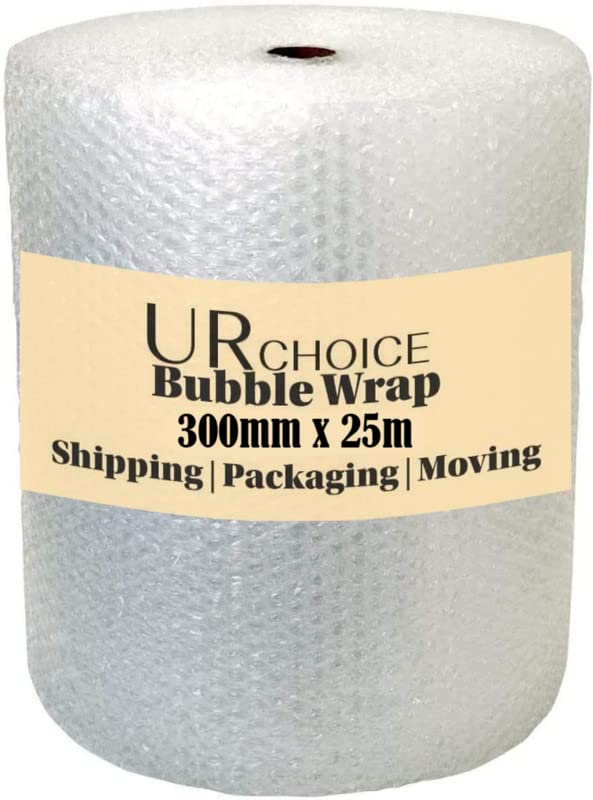 Bubble Wrap - 300MM X 25M Roll of Premium Quality Polythene Small Bubble Wrap | Thicker & Durable | Ideal for Packaging, Delivering, and Moving Home/Office | Strong Protective