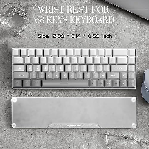 Image of Acrylic Keyboard Wrist Rest Pro- Compact 60% Keyboard- Mechanical Keyboards Ergonomic Palm Rest for Computer Keyboard,Anti-Slip Base,Wrist Pad for Laptop,Office & Home-Easy Typing,Silver