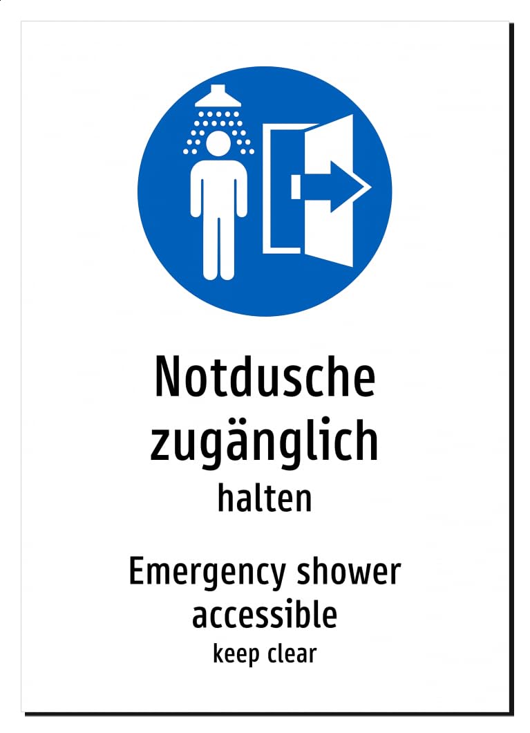 59337-DEEN-S-12 | Notdusche zugänglich Schild Deutsch Englisch