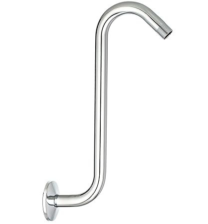 10 Inch Shower Extension Arm, High Rise Shower Arm Chrome with Flange